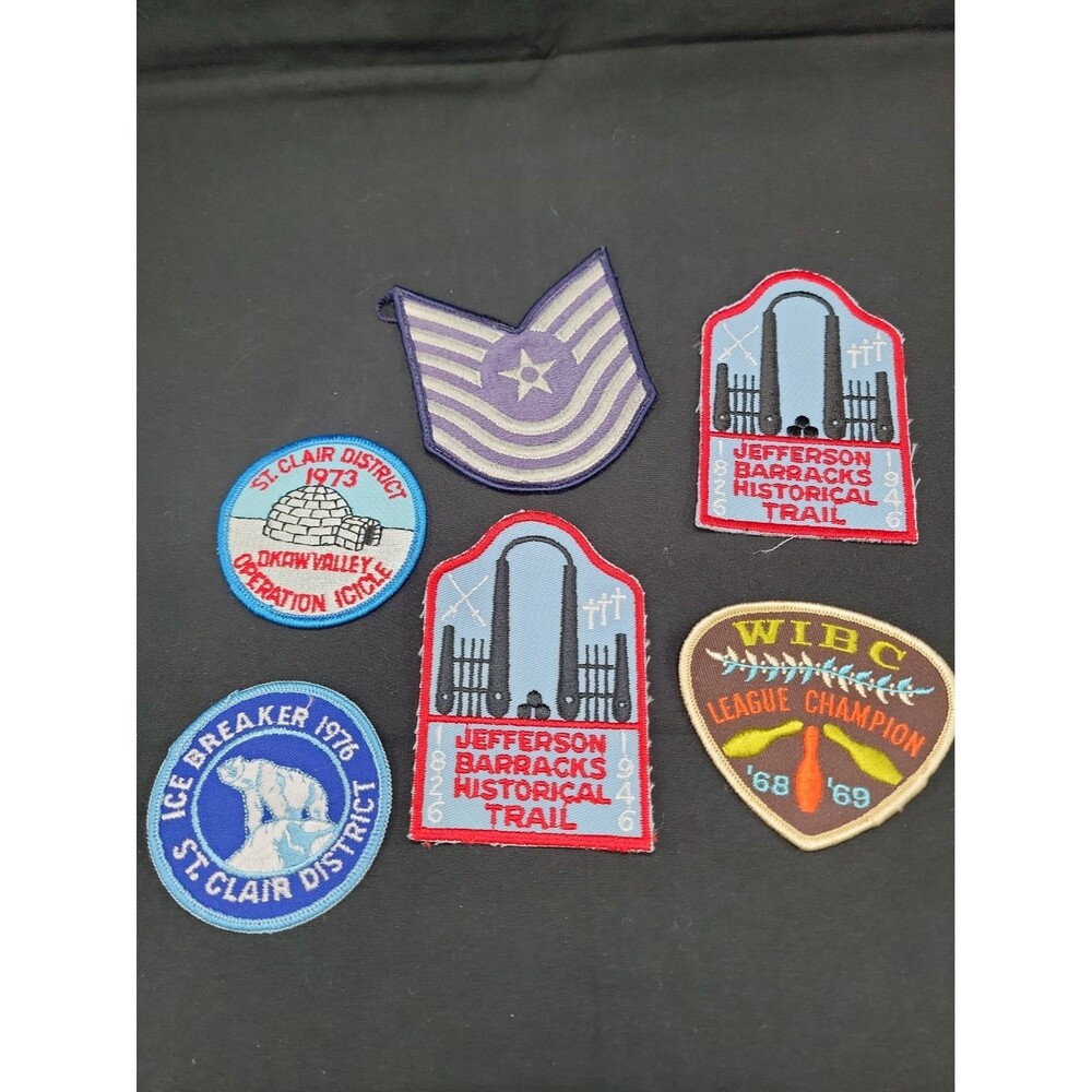 Vintage Random Lot Of Embroidered Patches Lot Of 6